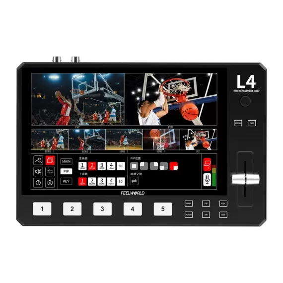 FEELWORLD L4 Multi-camera Video Mixer Switcher 10.1